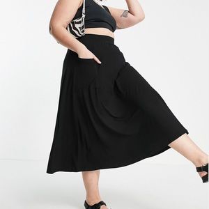 LIKE NEW ASOS midi a-line skirt with pockets